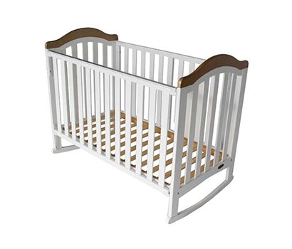 baby cot with grey head