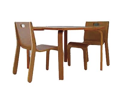 YORK wooden baby 1 table and 2 chair 