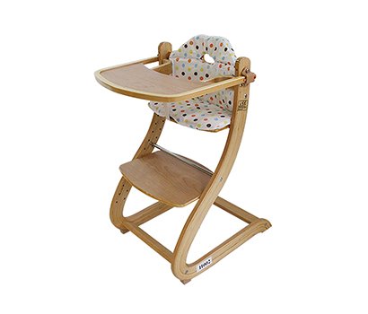 High wooden baby chair